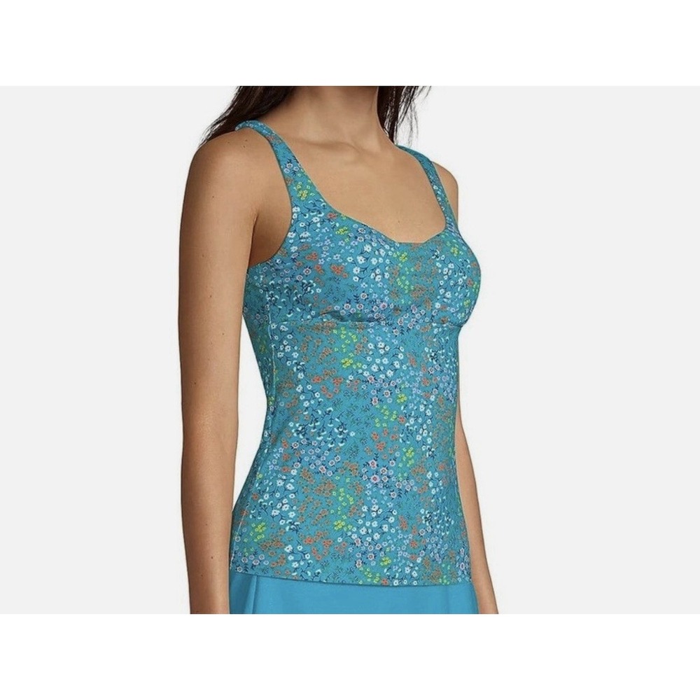 Lands End Size 10 Square Neck Tankini Swimsuit Top - Picture 6 of 13